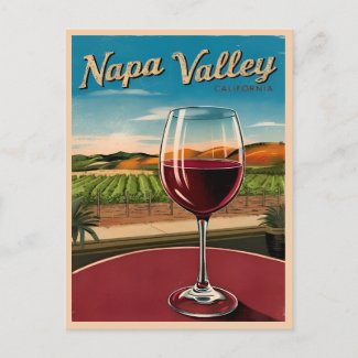 Vintage Travel Napa Valley California Retro Scenic