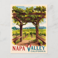 Vintage Travel Napa Valley California Vineyard