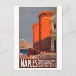 Vintage travel Naples , Rome - Postcard