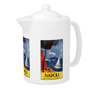 Vintage Travel Napoli Naples Italy teapot