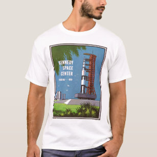 Vintage Travel NASA Kennedy Space Center Art T-Shirt