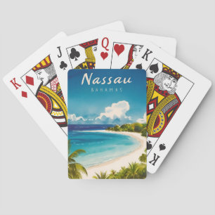Vintage Travel Nassau Bahamas Beach Retro Scenic Poker Cards