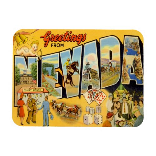Vintage Travel Nevada States Magnet