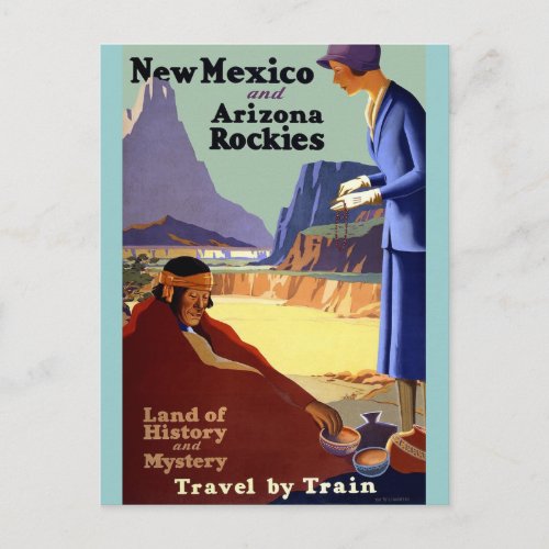 Vintage Travel _  New Mexico and Arizona Rockies Postcard