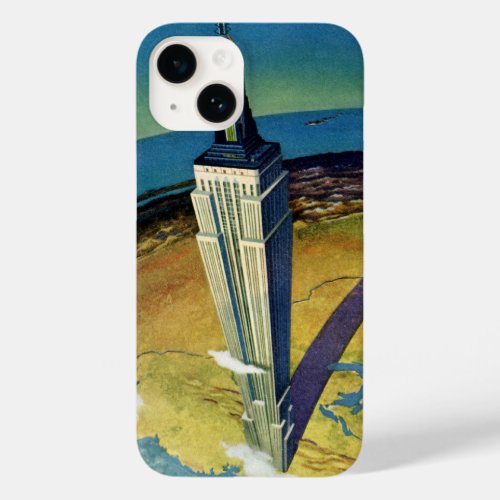 Vintage Travel New York City Empire State Building Case_Mate iPhone 14 Case