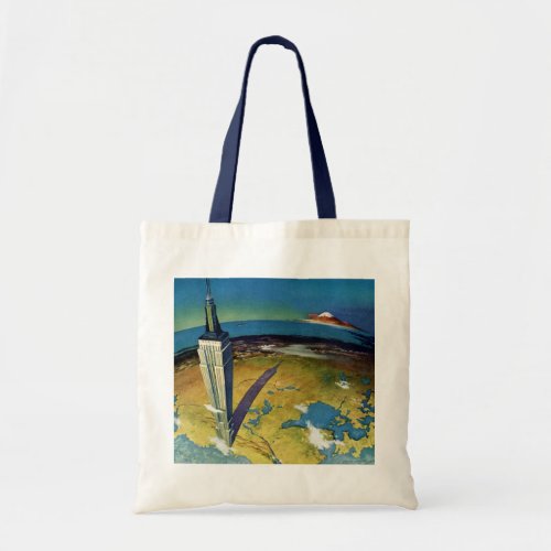 Vintage Travel New York City Empire State Building Tote Bag