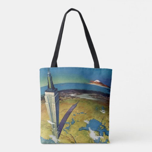 Vintage Travel New York City Empire State Building Tote Bag