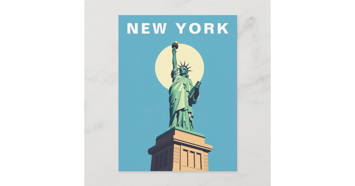 Vintage Travel New York City Statue of Liberty Postcard | Zazzle