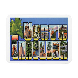 Vintage Travel North Carolina Magnet