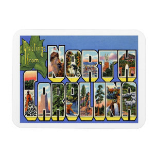 Vintage Travel North Carolina Magnet