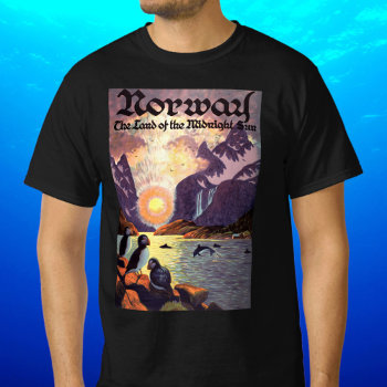 Vintage Travel  Norway Fjord Land Of Midnight Sun T-shirt by YesterdayCafe at Zazzle