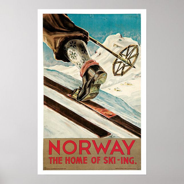 Vintage Travel, Norway Ski Poster (Front)