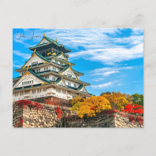 Vintage travel Osaka Japan asia city Geisha Postcard