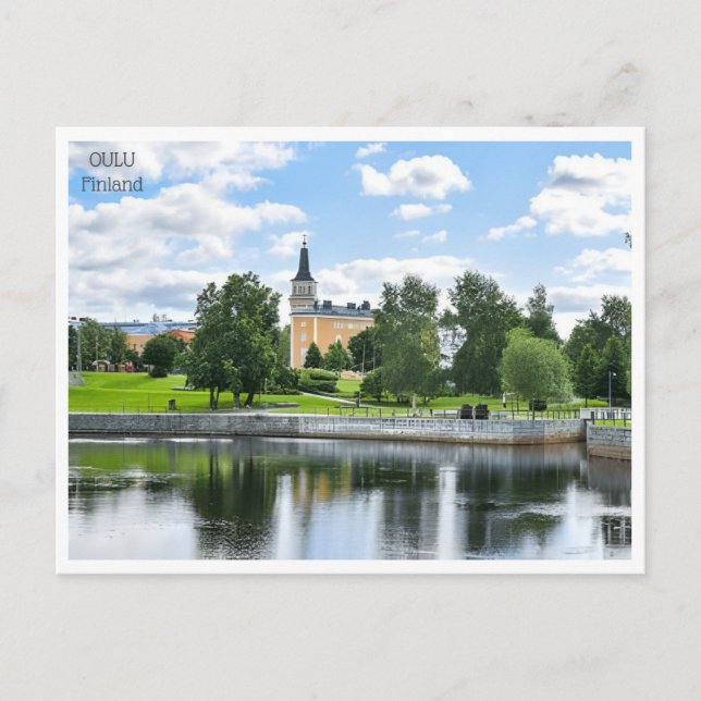 vintage travel Oulu Finland Finlande tourism Postcard (Front)