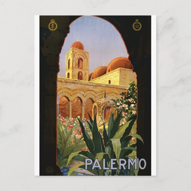 Vintage Travel Palermo Italy Postcard (Front)