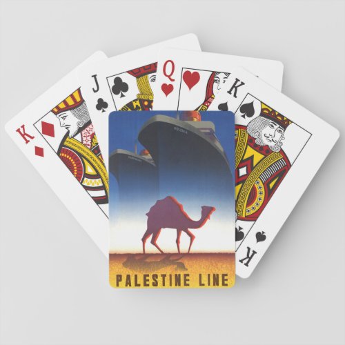 Vintage Travel Palestine Line Ship Playing Cards