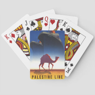 Vintage Travel Palestine Line Ship Poker Cards