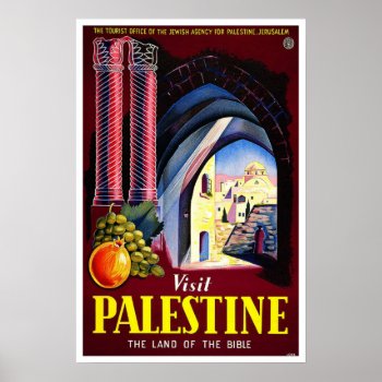 Vintage Travel  Palestine Poster by ContinentalToursist at Zazzle