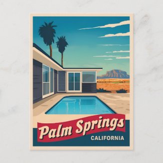 Vintage Travel Palm Springs California Landscape