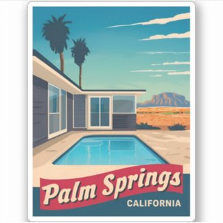 Vintage Travel Palm Springs California Landscape