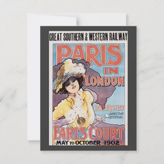 Vintage Travel, Paris in London Railroad Woman (Front)