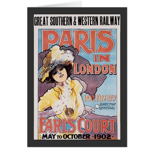 Vintage Travel, Paris in London Railroad Woman (Front)