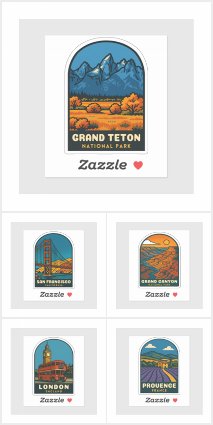 Vintage Travel Patch Style Stickers