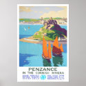 Vintage Penzance Cornwall, England travel poster