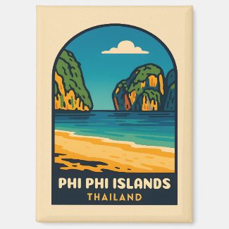 Vintage Travel Phi Phi Islands Thailand Beach