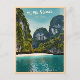 Vintage Travel Phi Phi Islands Thailand Retro