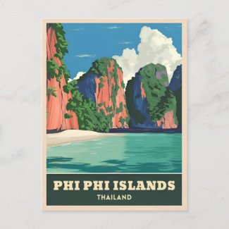 Vintage Travel Phi Phi Islands Thailand Seaside