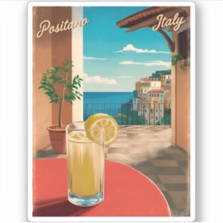 Vintage Travel Positano Italy Retro Scenic