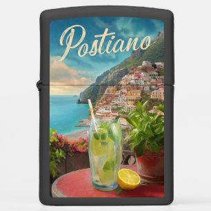 Vintage Travel Positano Italy Retro Scenic Zippo Lighter