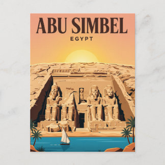 Vintage Travel Postcard | Abu Simbel, Egypt