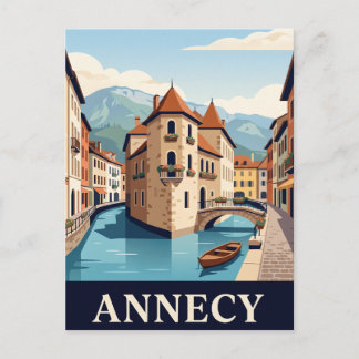 Vintage Travel Postcard Annecy