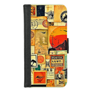 Vintage Travel Postcard Art iPhone 8/7 Wallet Case