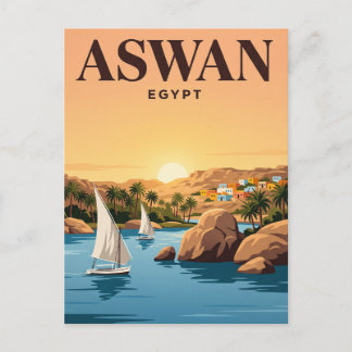 Vintage Travel Postcard | Aswan, Egypt