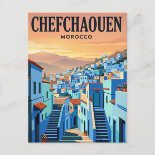 Vintage Travel Postcard Chefchaouen, Morocco
