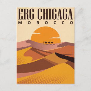 Vintage Travel Postcard Erg Chebbi Morocco