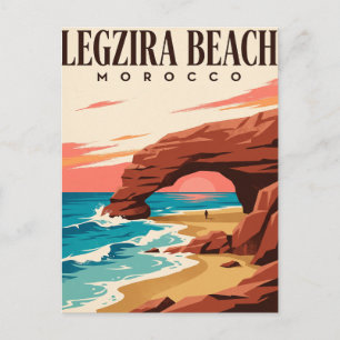 Vintage Travel Postcard Legzira Beach Morocco
