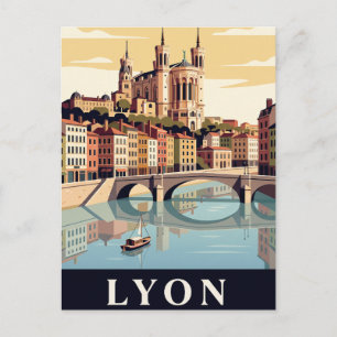 Vintage Travel Postcard Lyon