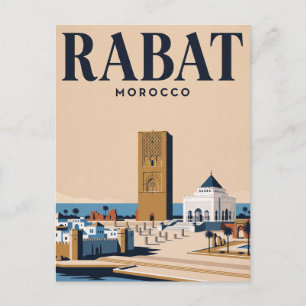Vintage Travel Postcard Rabat, Morocco