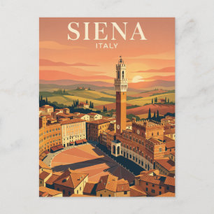 Vintage Travel Postcard Siena Italy