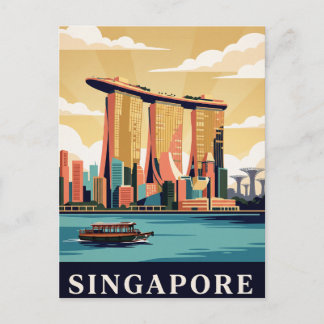 Vintage Travel Postcard | Singapore