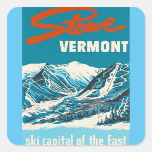 Vintage Travel Postcard - Stowe Vermont Square Sticker