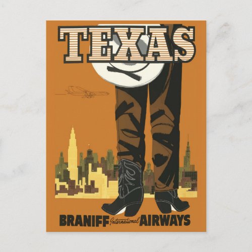 Vintage Travel Postcard Texas updated design