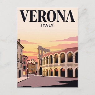 Vintage Travel Postcard Verona, Italy