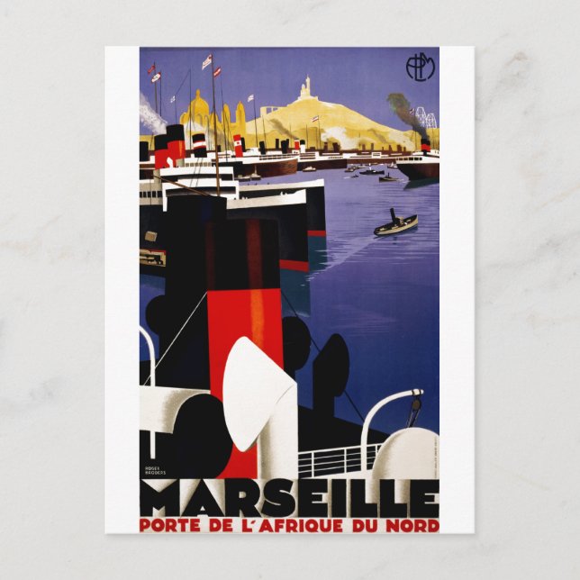 Vintage Travel Poster Ad Retro Prints Postcard (Front)