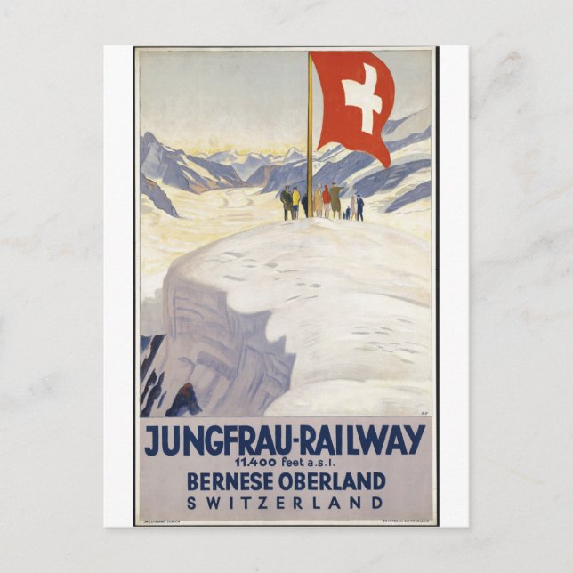 Vintage Travel Poster Ad Retro Prints Postcard (Front)
