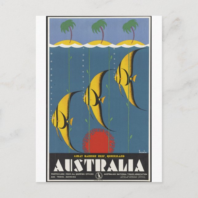 Vintage Travel Poster Ad Retro Prints Postcard (Front)